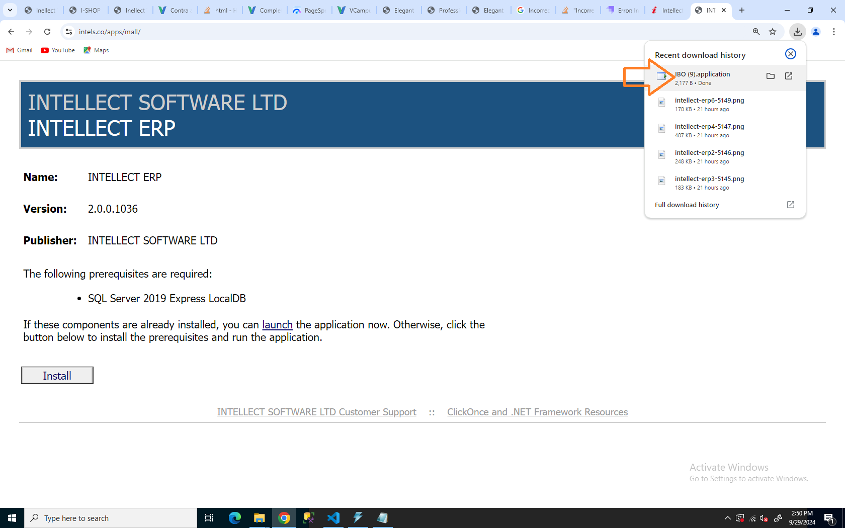 ERP download page